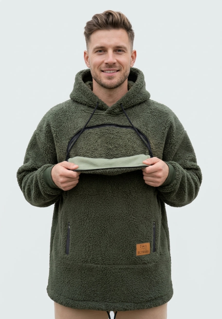 Mens Fleece Hoodie Pullover With Kangaroo Pocket